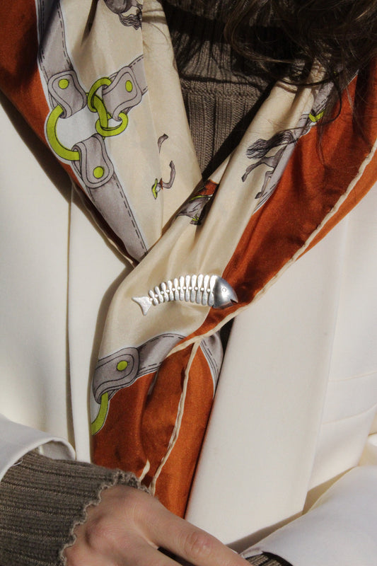 Favorite Vintage Sterling Silver Fish Bone Brooch