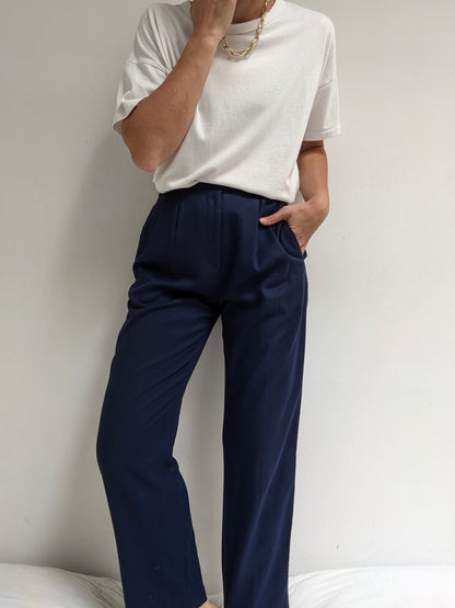 Vintage Midnight Pleated Trousers