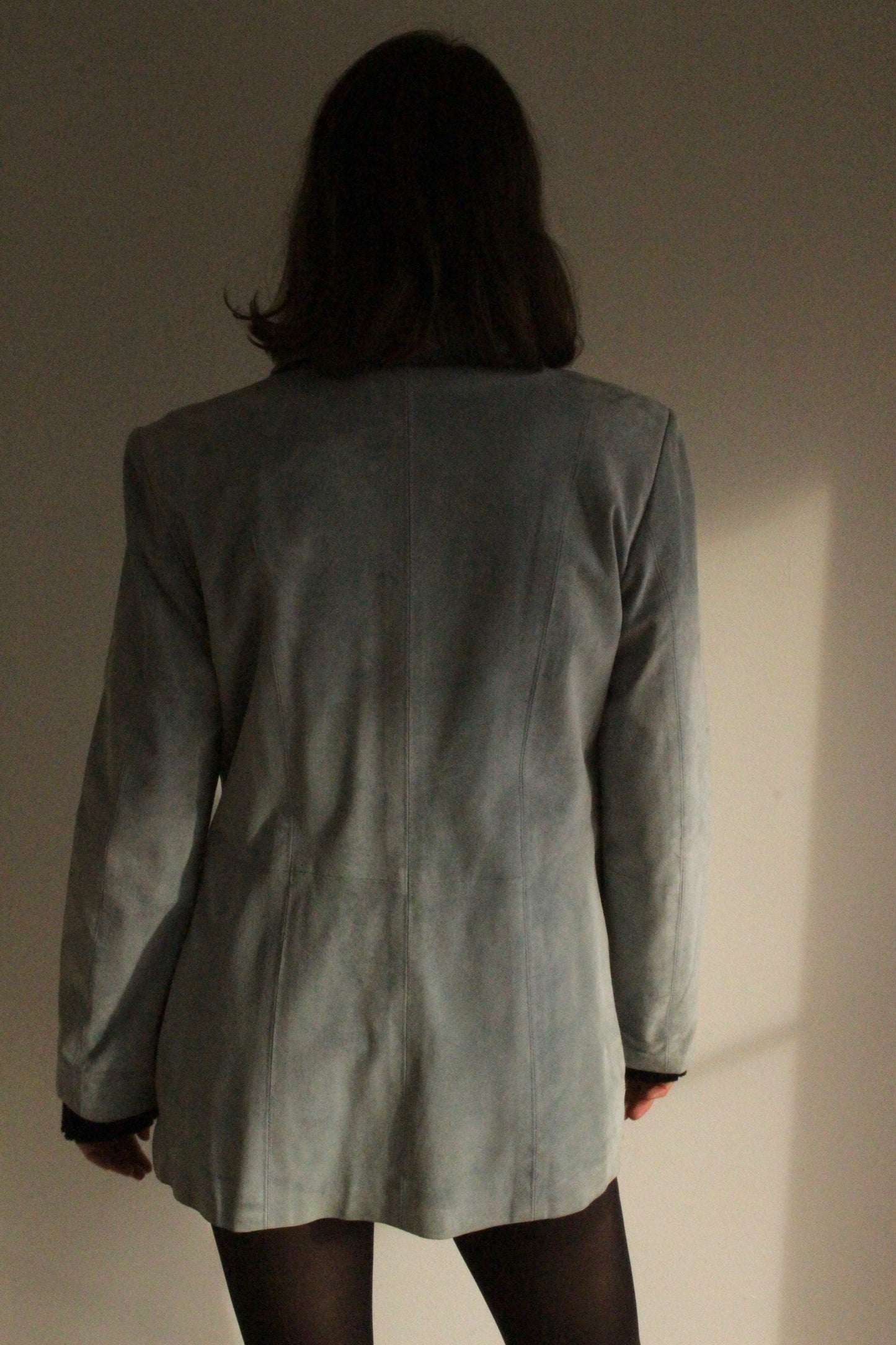 Lovely Vintage Powder Blue Suede Jacket