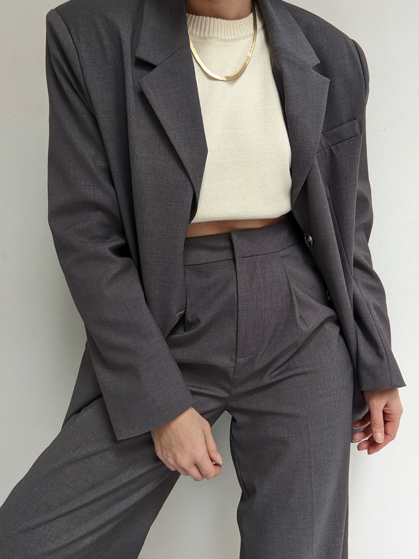 Smooth Graphite Pantsuit