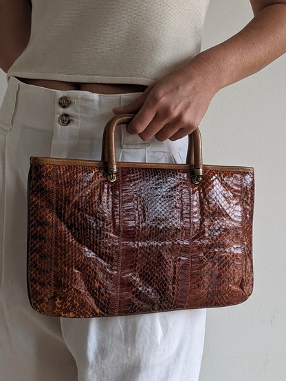 Amazing Vintage Snakeskin Chain Purse