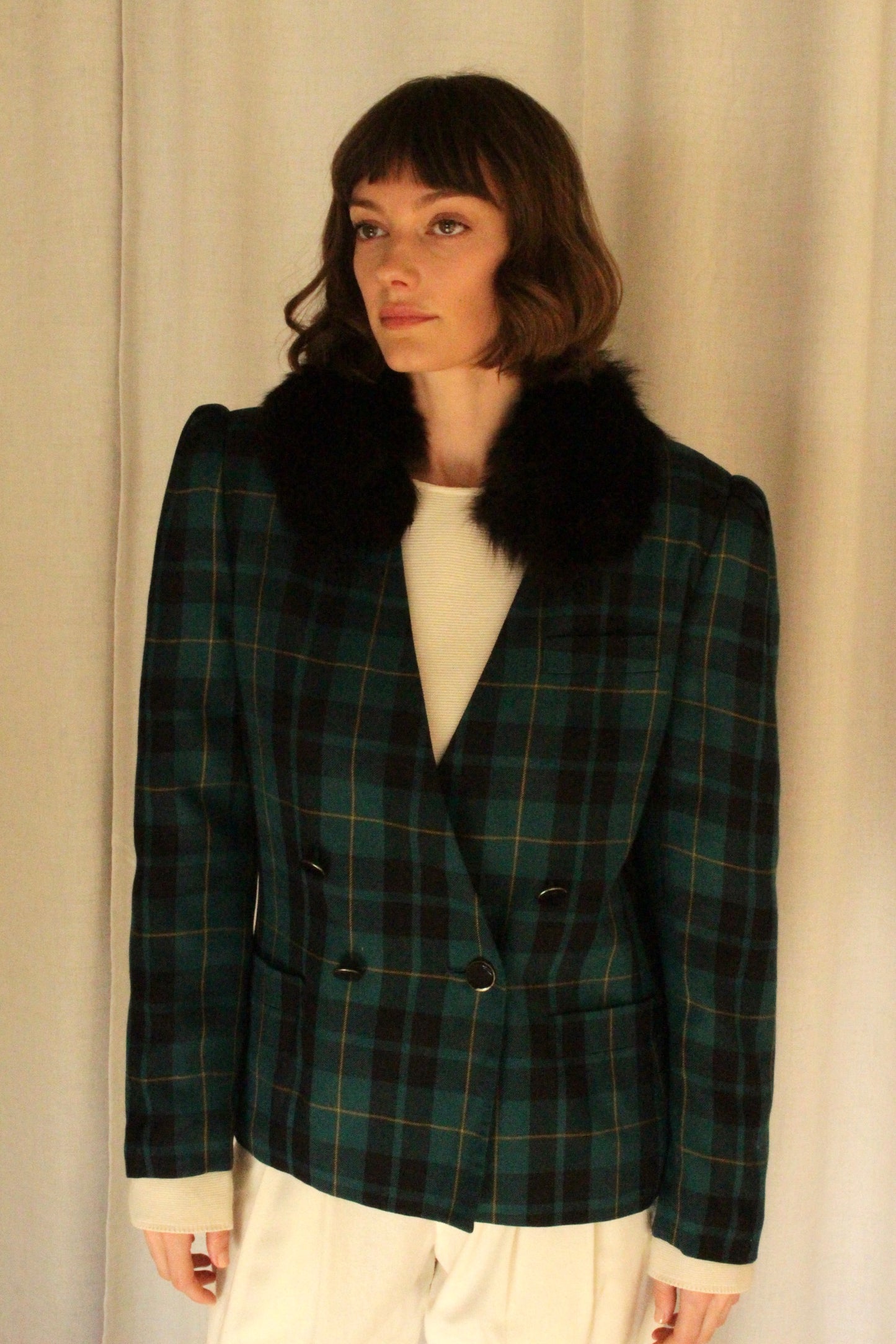 Vintage Espresso Fur Collar