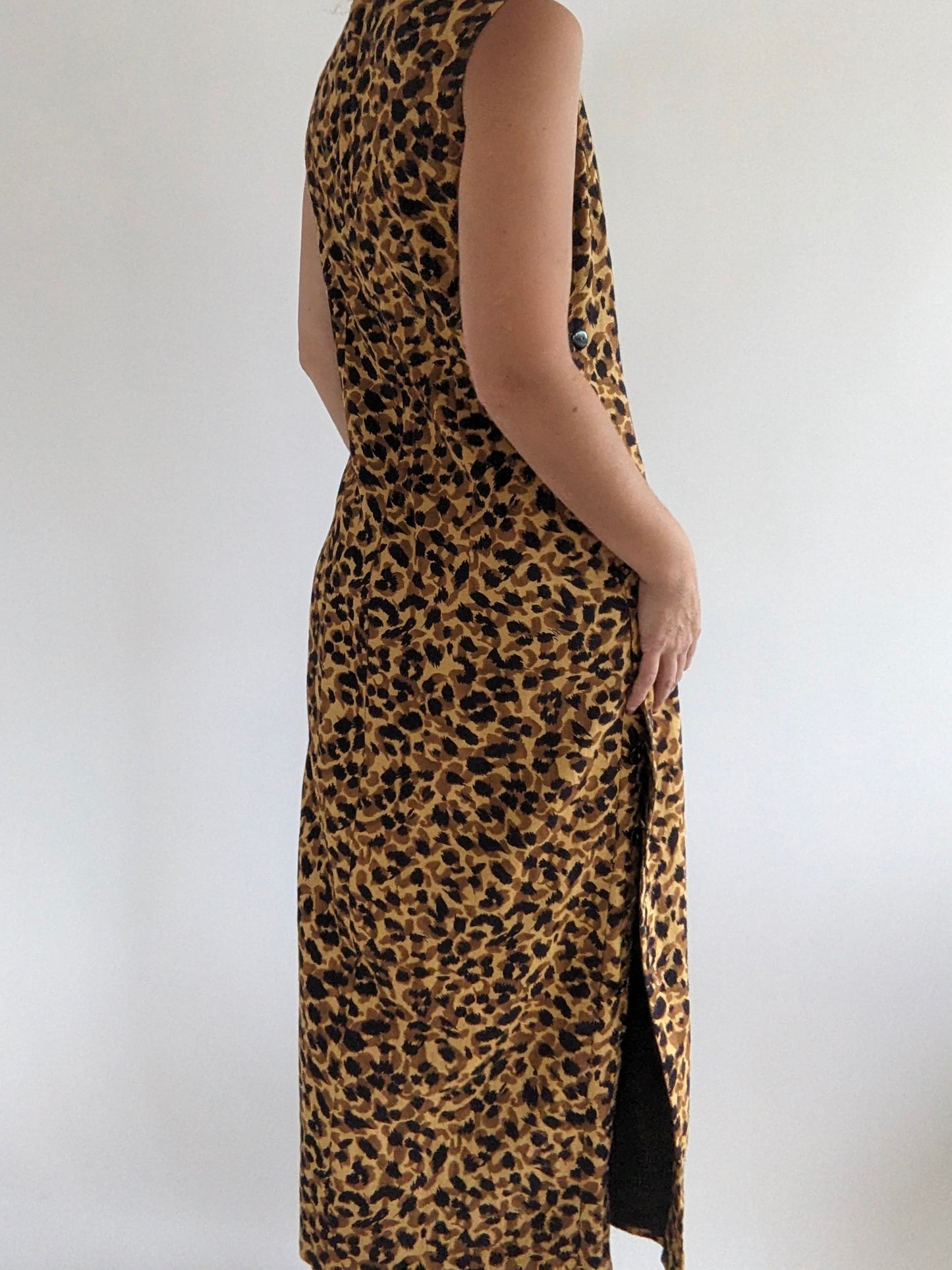 Vintage Bold Print Linen Market Dress
