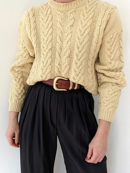 Vintage Buttercream Wool Sweater
