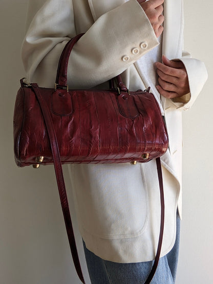 Vintage Oxblood Eelskin Leather Purse