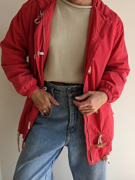 Vintage Tomato Red Toggle Jacket