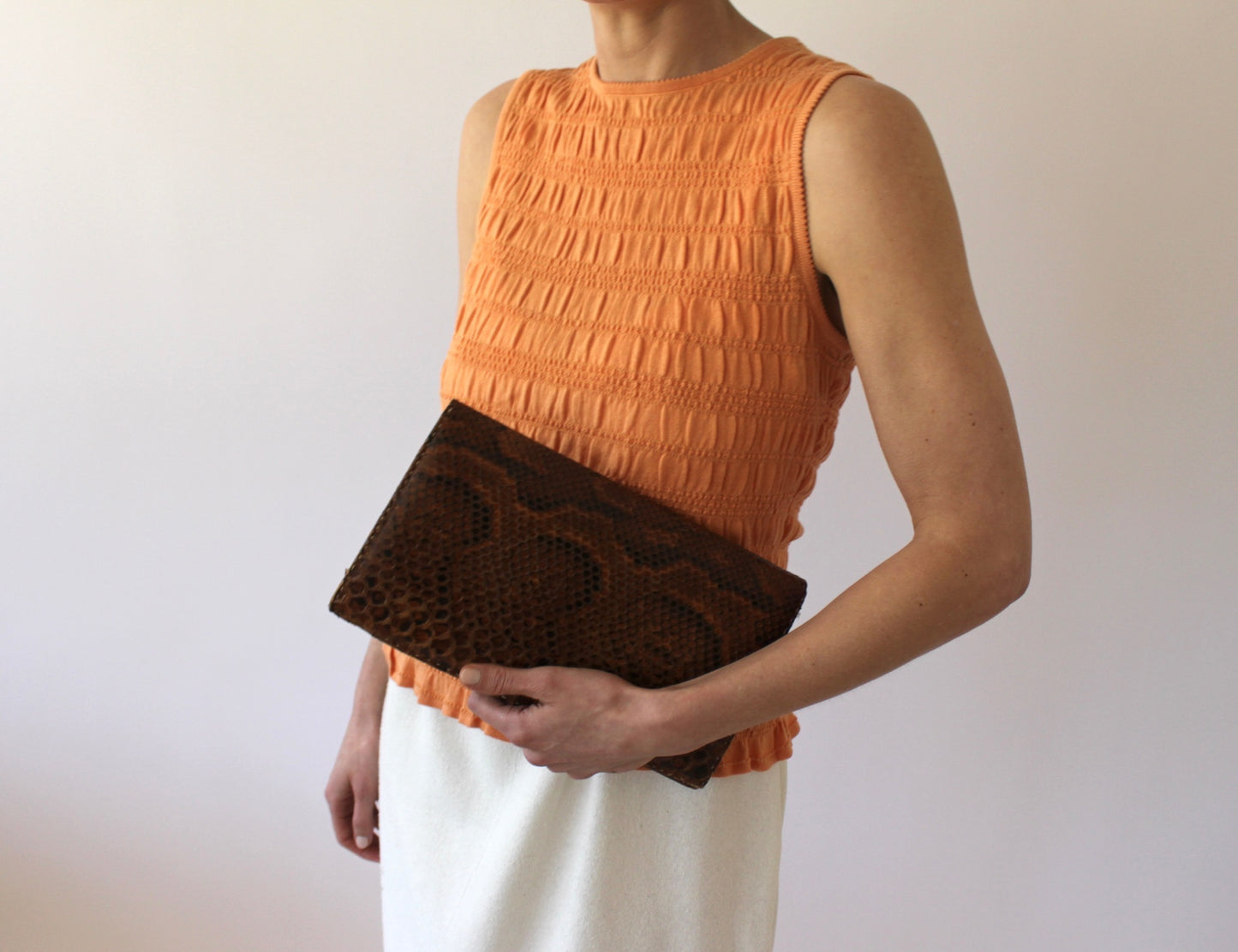 Incredible Vintage Genuine Snakeskin Clutch Bag