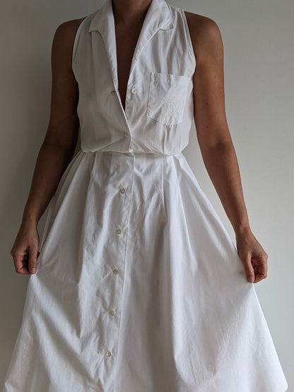 Vintage Banana Republic Ivory Button-Down Dress