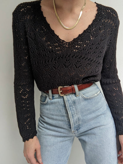 90s Ralph Lauren Crocheted Sweater