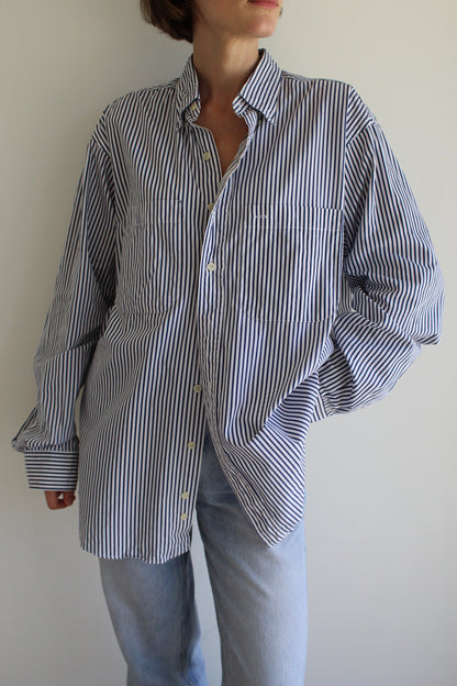 90s Striped Burberrys Button Down Shirt