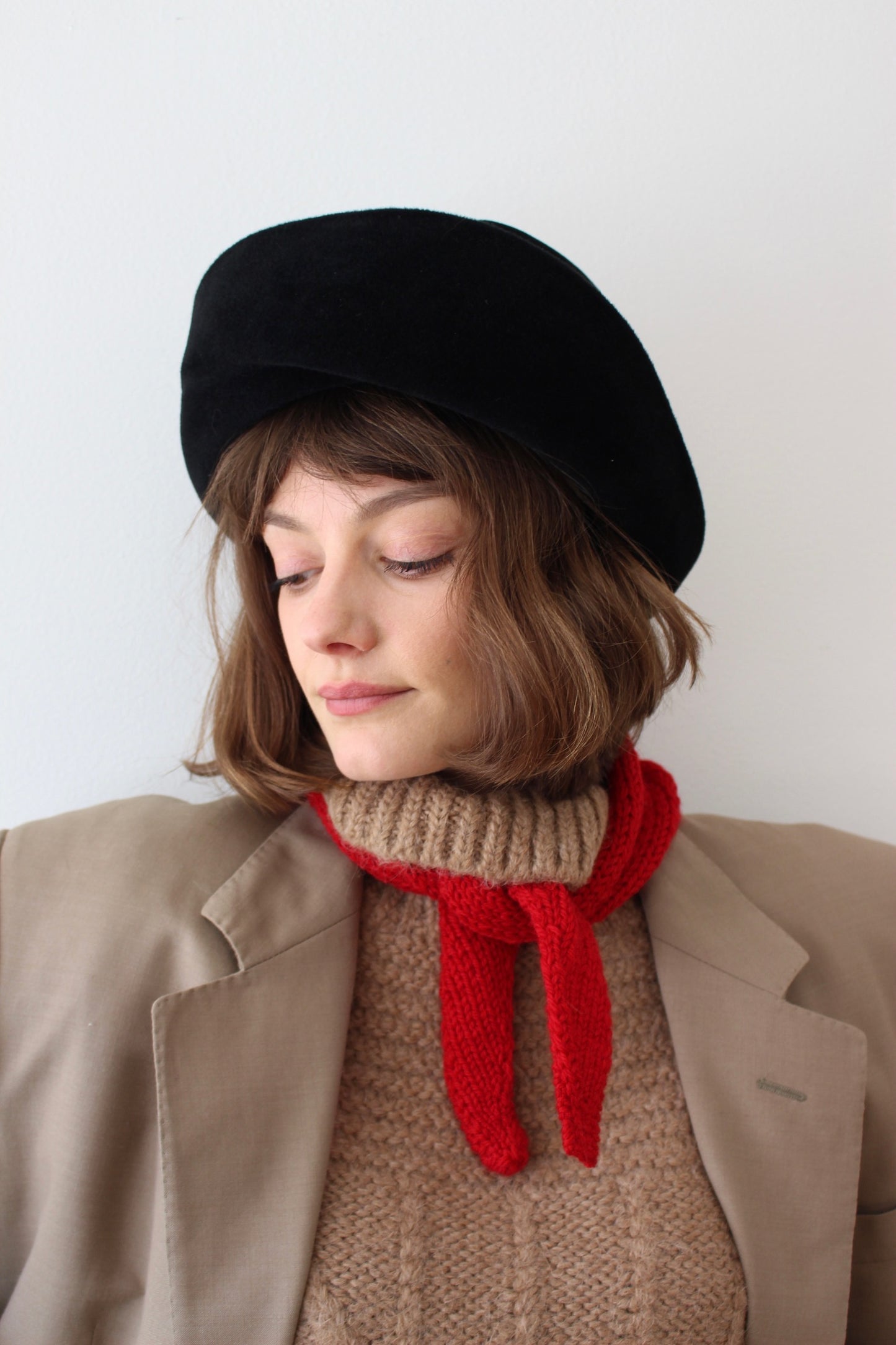 Lovely Vintage Italian Caviar Velvet Hat