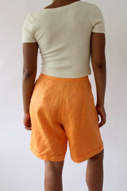 Vintage Tangelo Pleated Shorts