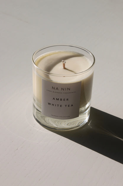 Amber & White Tea Candle / Available in Multiple Sizes