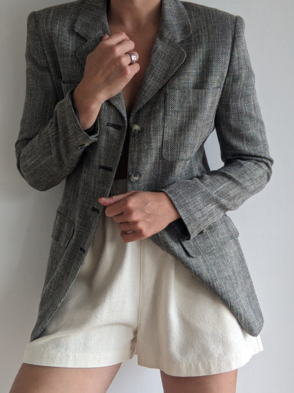 Vintage Woven Flax Blazer