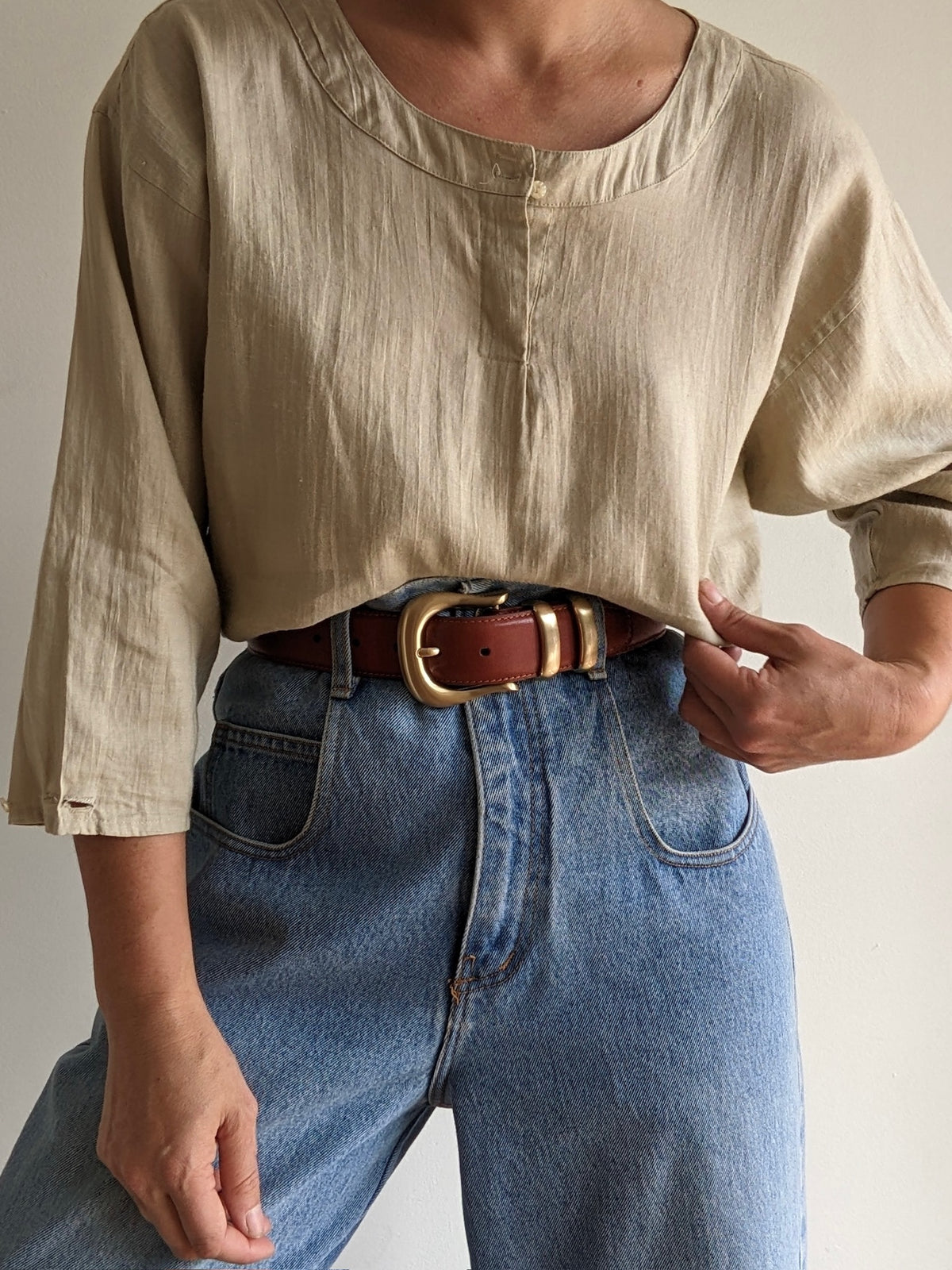 Vintage Sand Henley Tunic