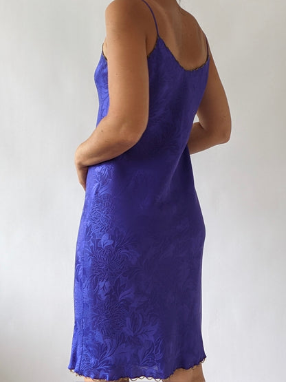 Rare Vintage Carol Peretz Floral Silk Slip Dress