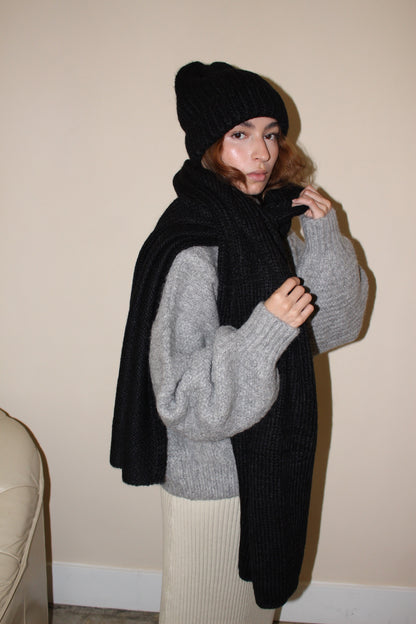 Ralphie Knitted Suri Alpaca Blanket Scarf