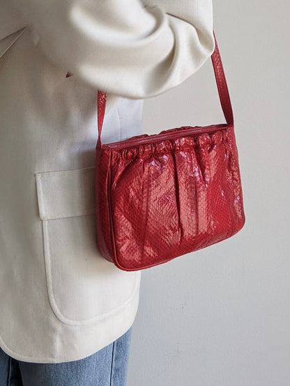 Vintage Tart Red Genuine Snakeskin Purse