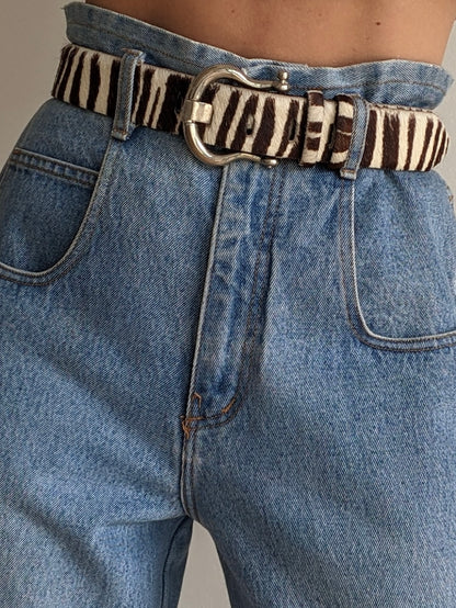 Rare Vintage Zebra-Printed Pony Hair Belt