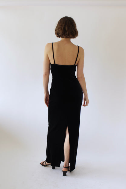 Gorgeous Vintage Caviar Velvet Evening Dress