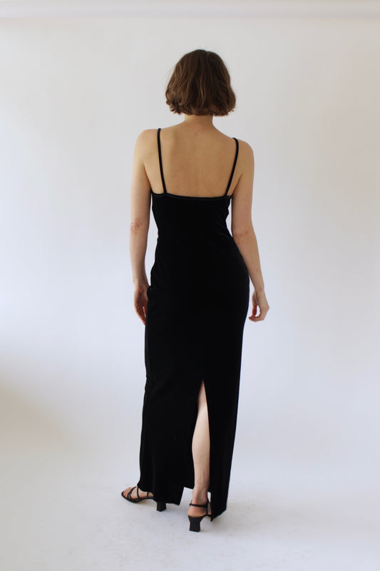 Gorgeous Vintage Caviar Velvet Evening Dress