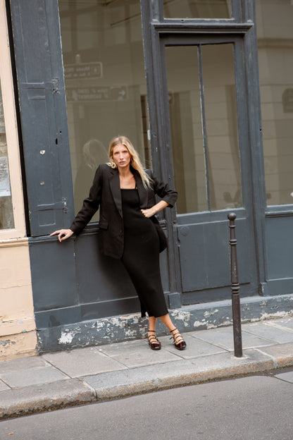 Skyler Woven Silk Blazer