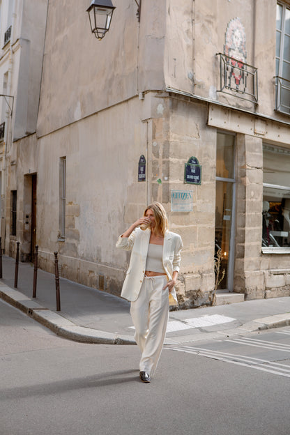 Skyler Woven Silk Blazer