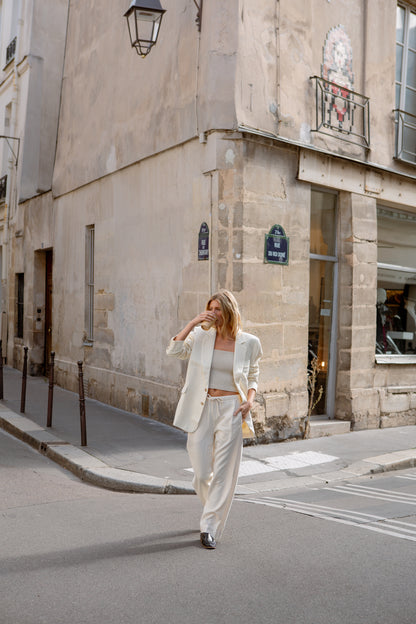 Skyler Woven Silk Blazer