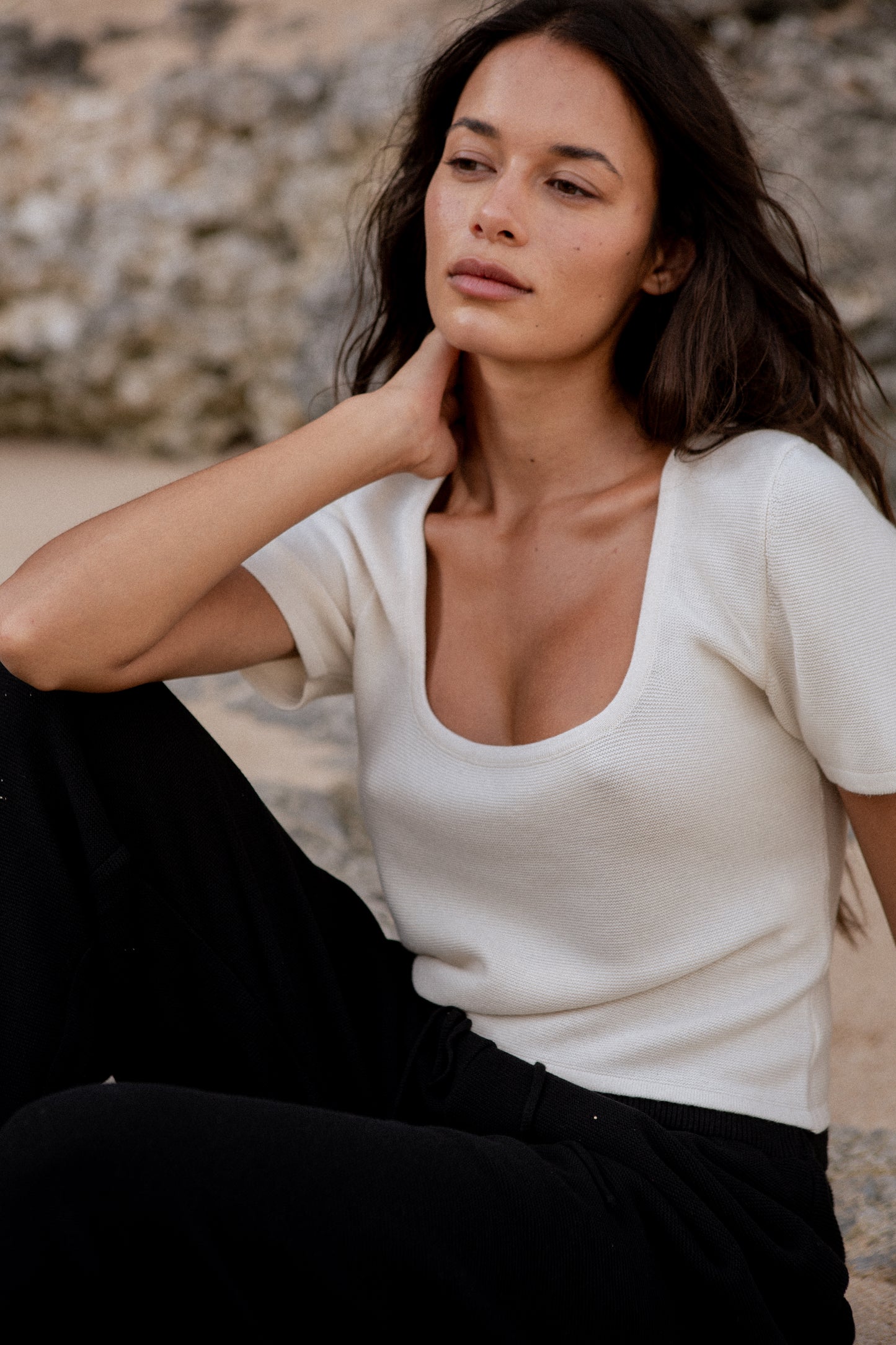 Lu Cotton Seed Stitch Top