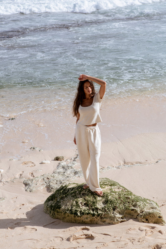 Sebby Cotton Seed Stitch Pant