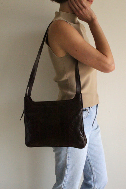 Amazing Vintage Tobacco Eelskin Leather Bag