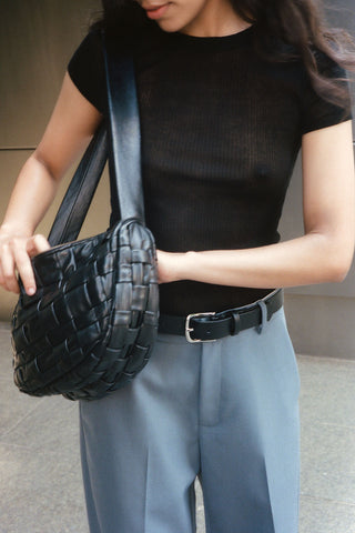 St. Agni Textured Crescent Bag / Available in Black