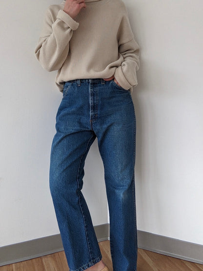 Vintage High Rise Dark Wash Denim