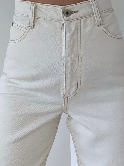 Vintage Bone White High-Rise Denim