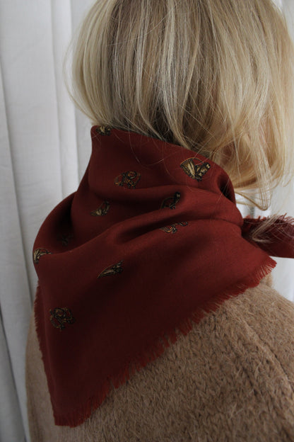 Vintage Ralph Lauren Rust Equestrian Themed Scarf