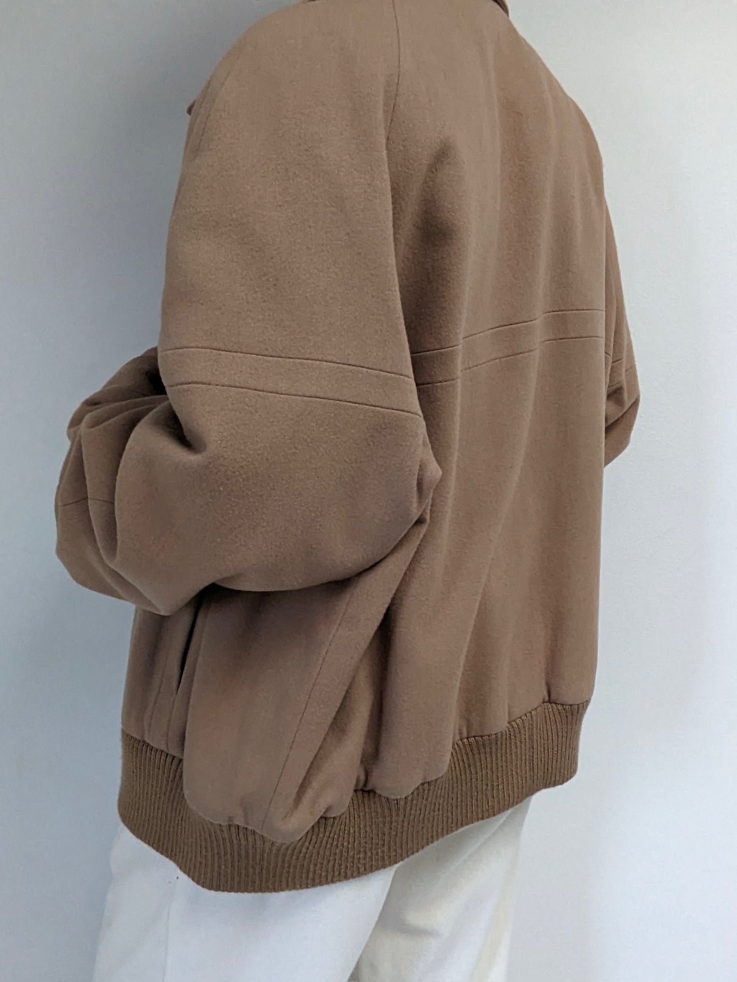 Vintage Toffee Wool Bomber Jacket