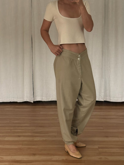 Incredible Vintage Khaki Twilled Trousers