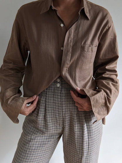 Vintage YSL Mocha Herringbone Shirt