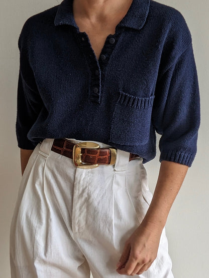 Vintage Navy Pocket Henley