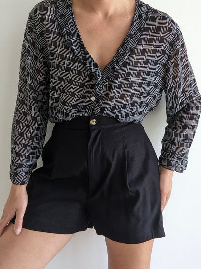 Vintage Sheer Patterned Blouse