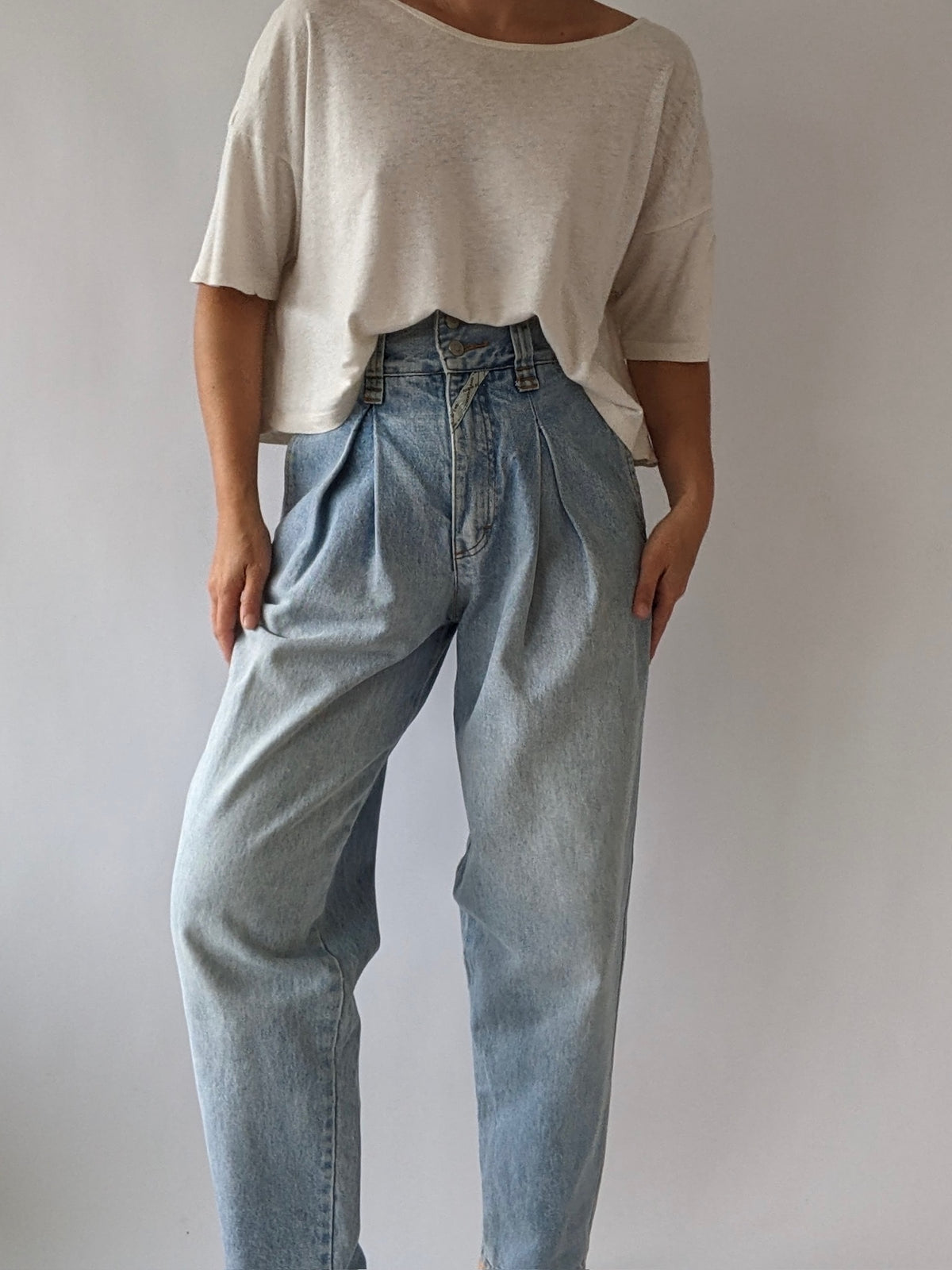 Vintage Jordache Pleated High-Rise Jeans