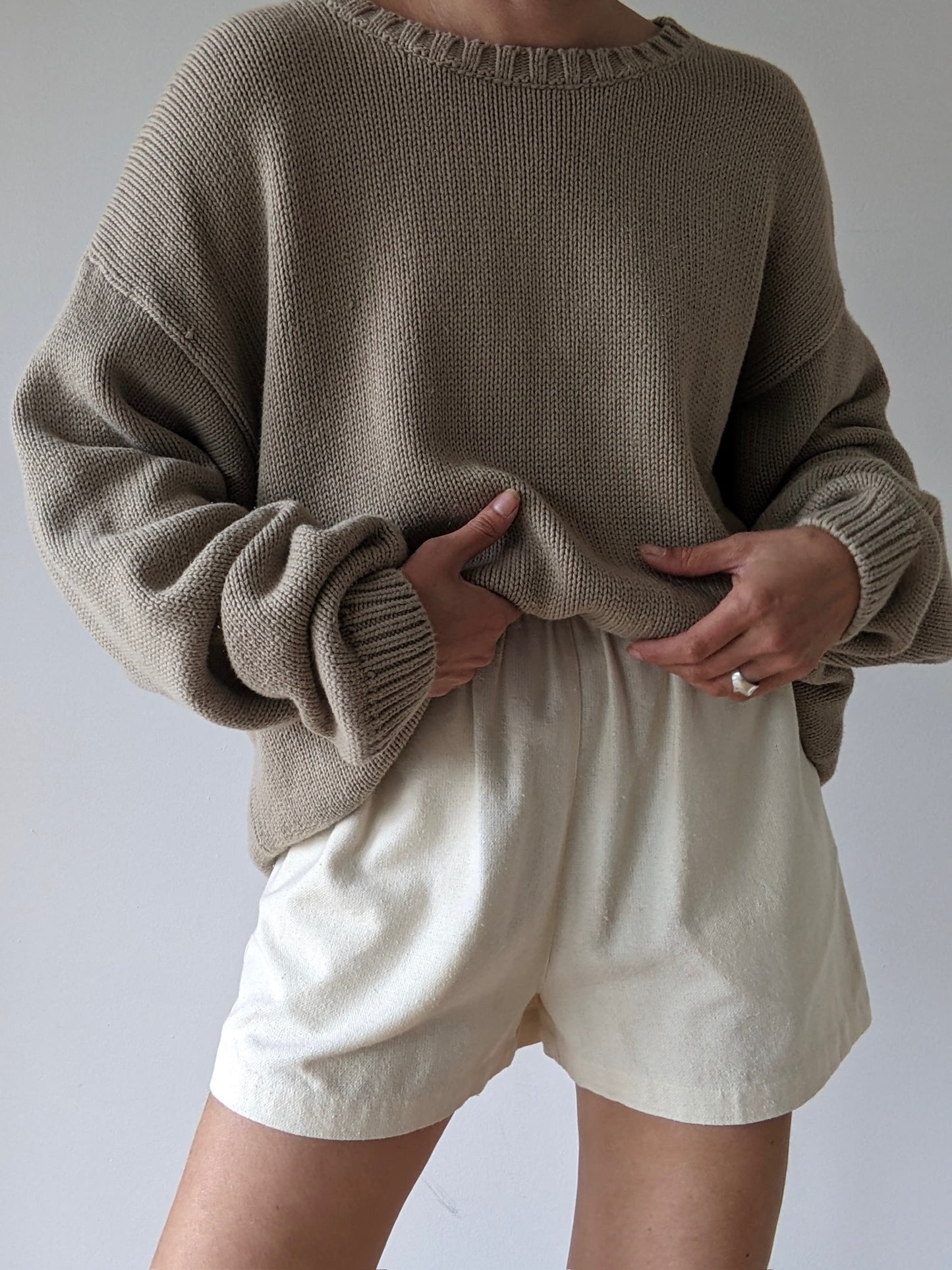Vintage Latte Cotton Sweater