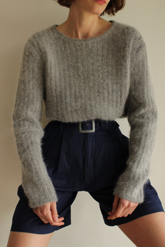 Vintage Dove Grey Angora Knit