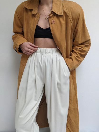 Amazing 90s Camel Suede Long Coat