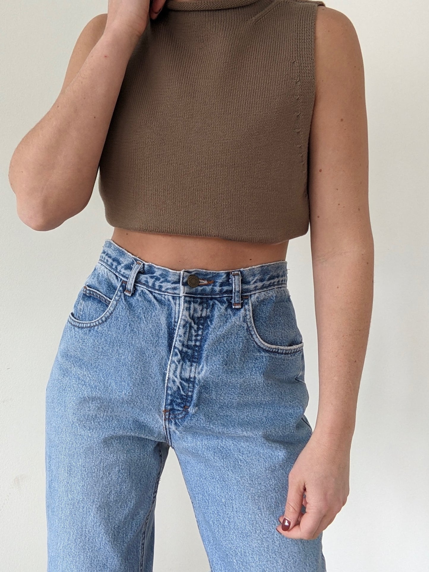 90s High Rise Blue Jeans