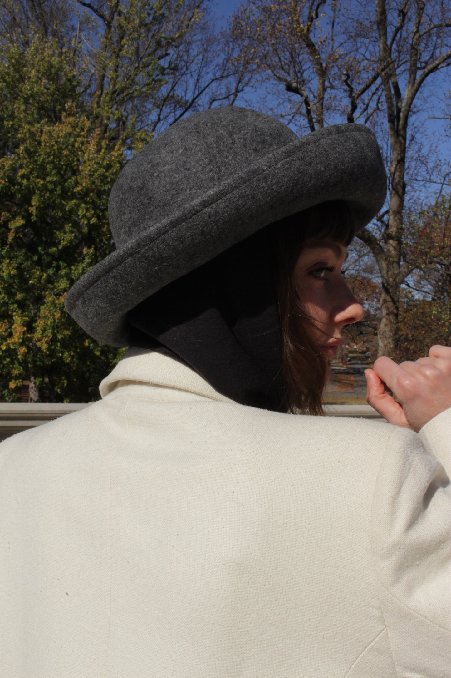 Vintage Smoke Felted Wool Tie Hat