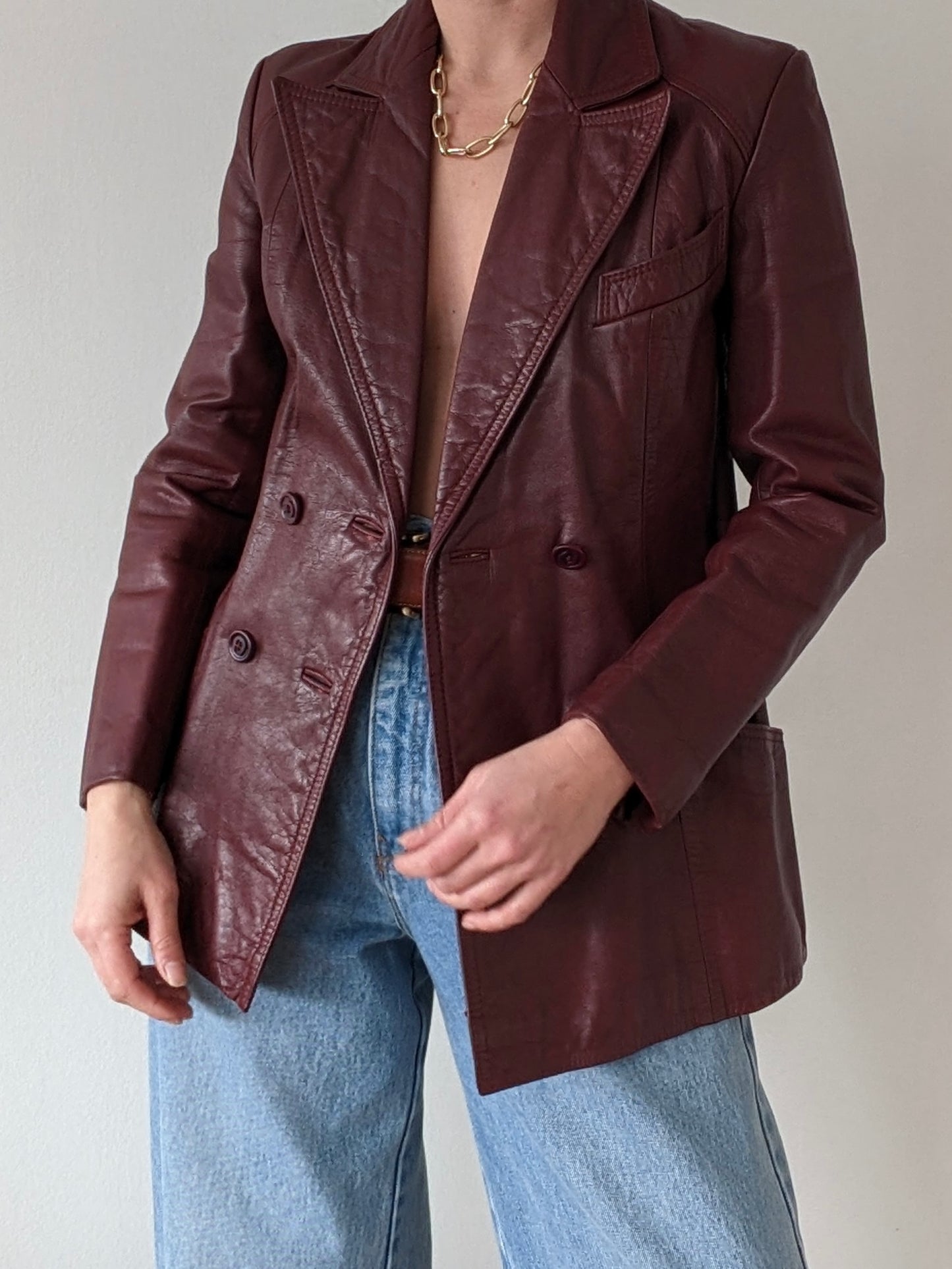 Favorite Vintage Etienne Aigner Merlot Leather Jacket