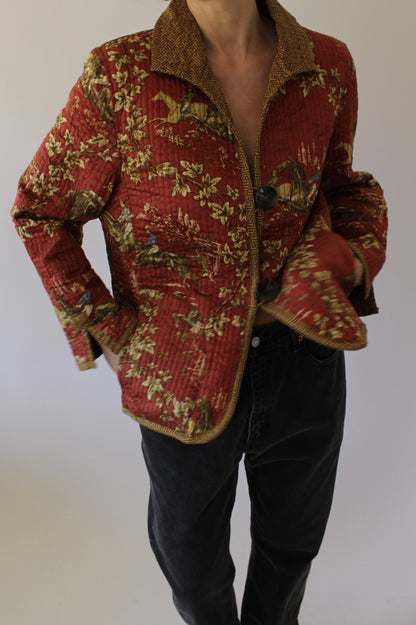 Vintage Reversible Equestrian Quilted Jacket