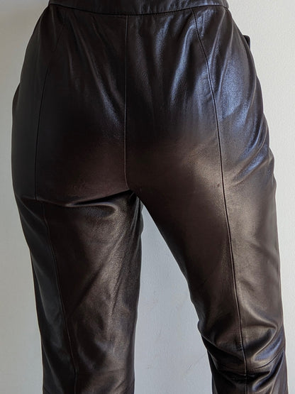 Incredible Vintage Espresso Leather Pants