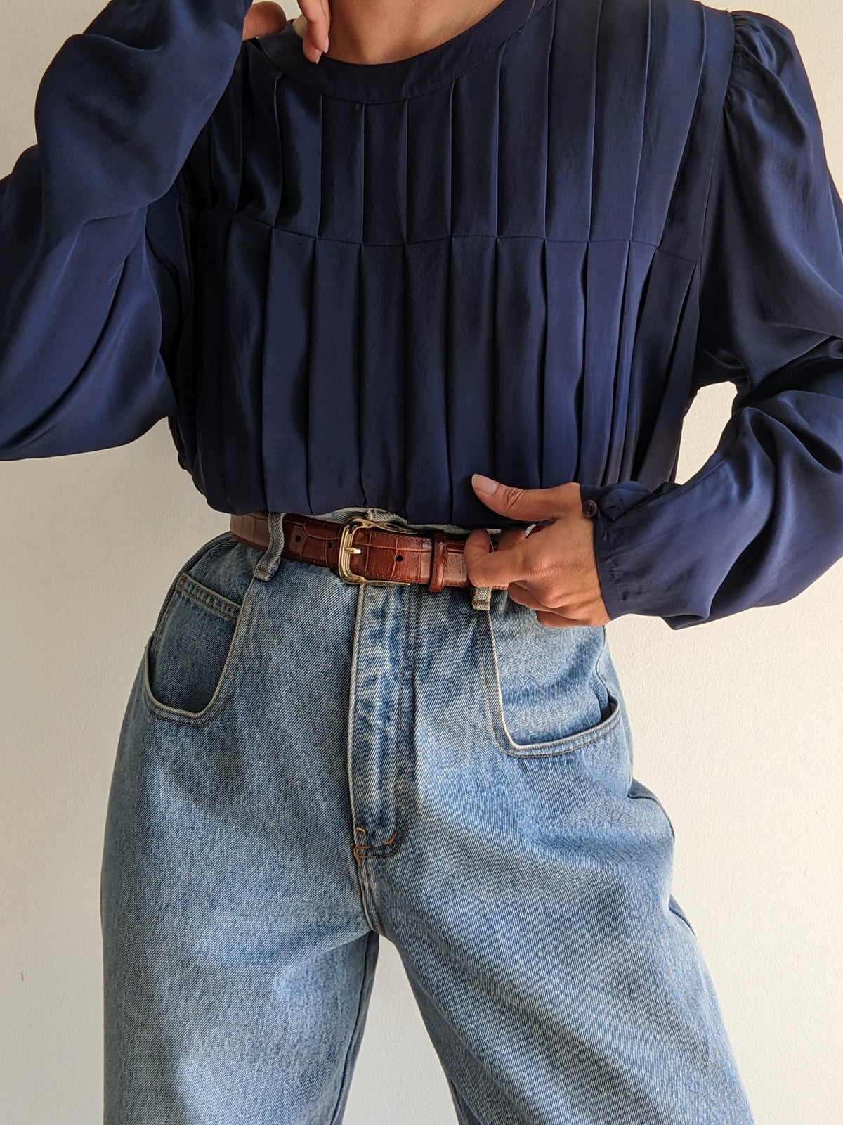 Rare Vintage Pleated Silk Blouse